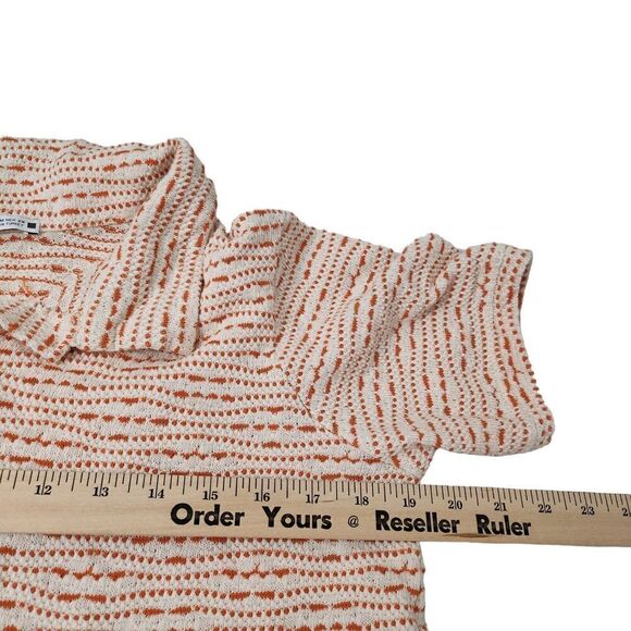 Zara Crop Top Womens Medium Orange Blouse Collared Bloggers Favorite Shirt - Picture 7 of 8